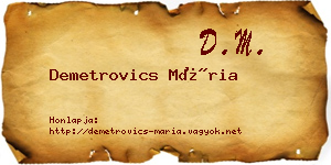 Demetrovics Mária névjegykártya