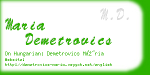 maria demetrovics business card